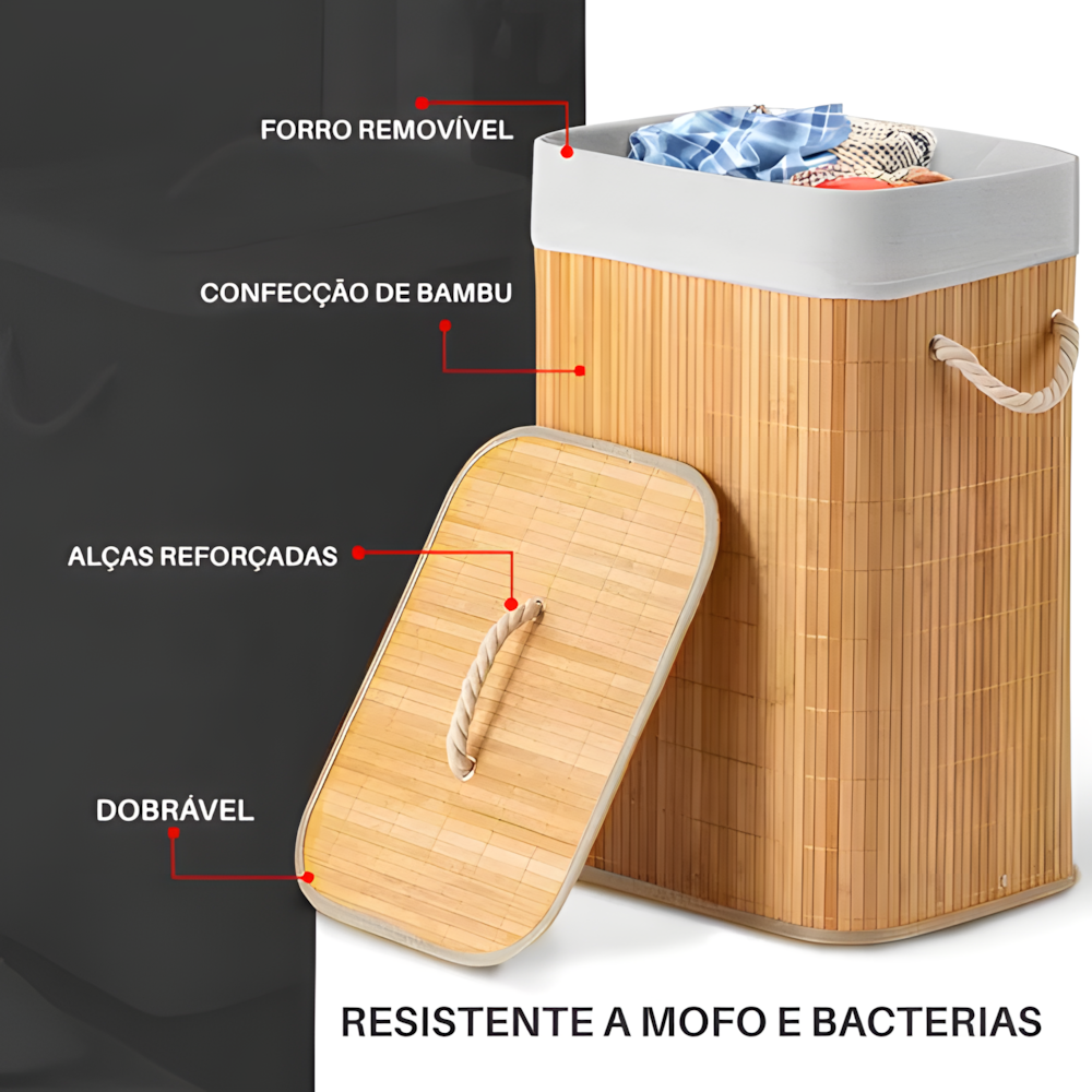 Cesto De Roupa Bambu Conthey N2301688 Retangular Com Tampa Cesto De Roupa Bambu Conthey N2301688 Retangular Com Tampa